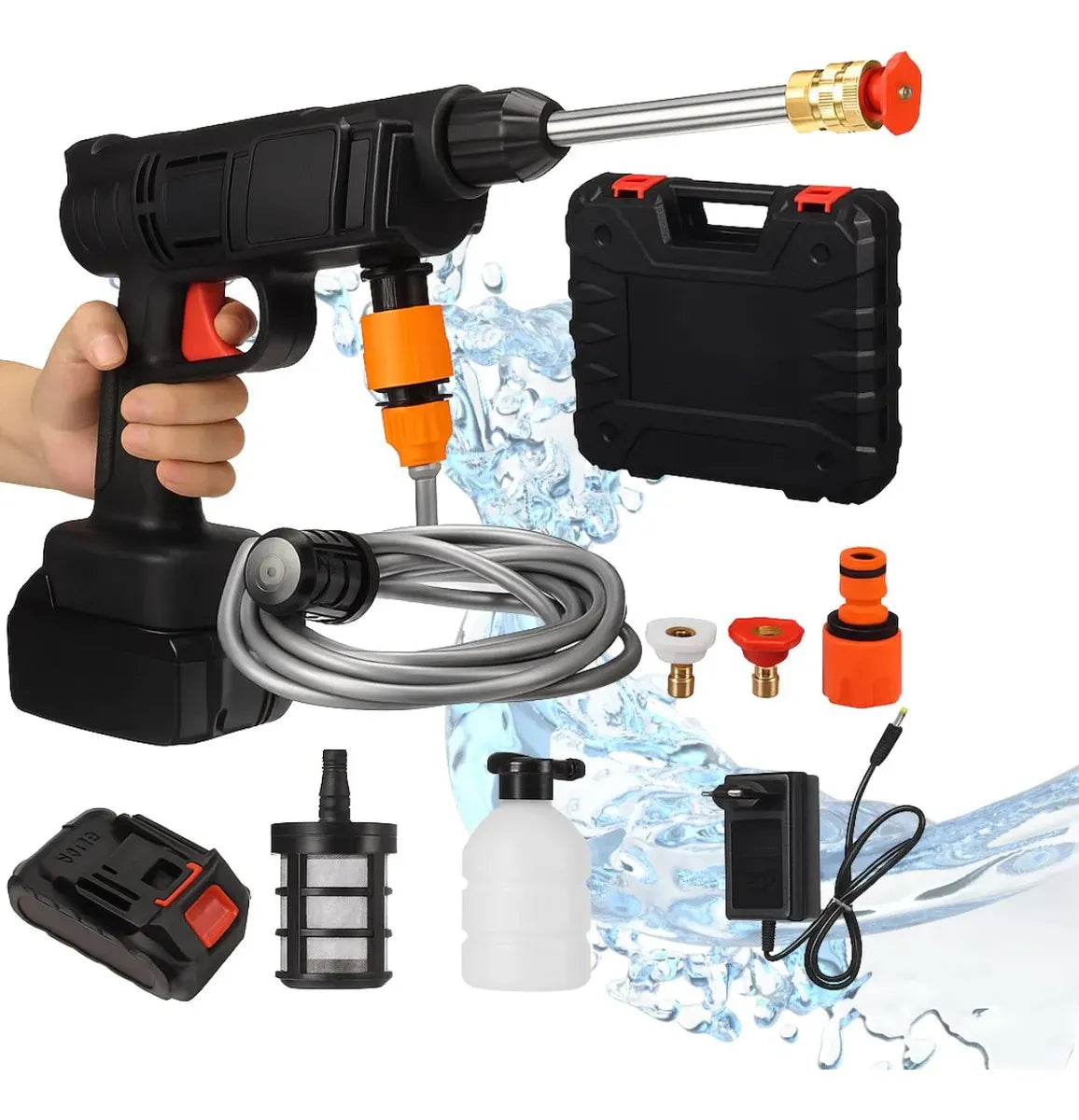 🚿 HydroForce™ Pro - Pistola Hidrolavadora con maletin